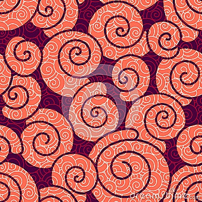 Seamless pattern with seashells. Abstract vector illustration with shells. Cartoon Illustration